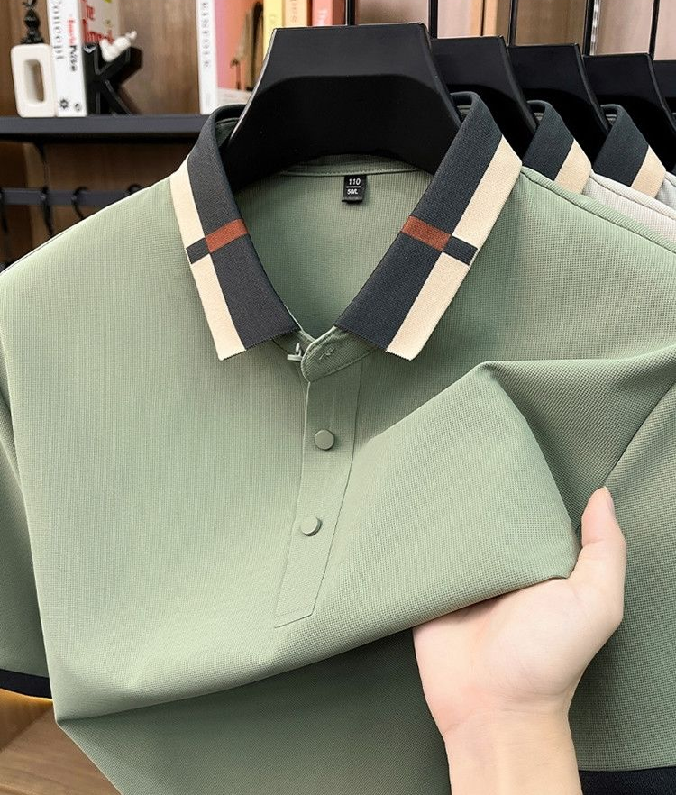 Arden Plaid-Trim Polo T-Shirt