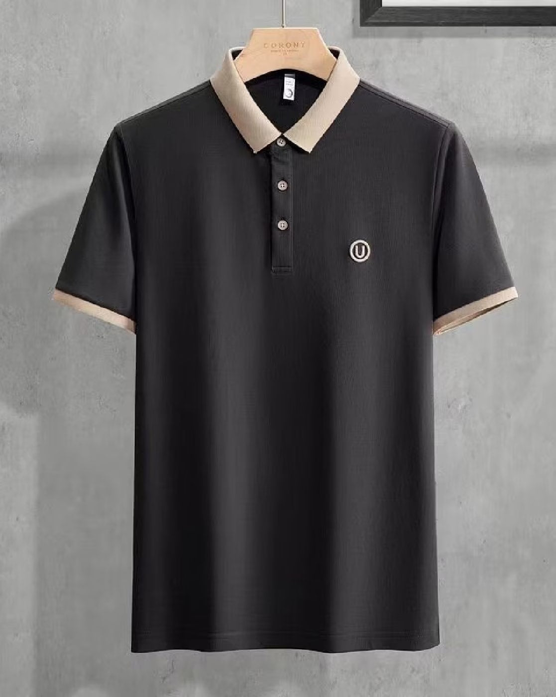 Men’s Black Polo Collar Half Sleeve T-Shirt