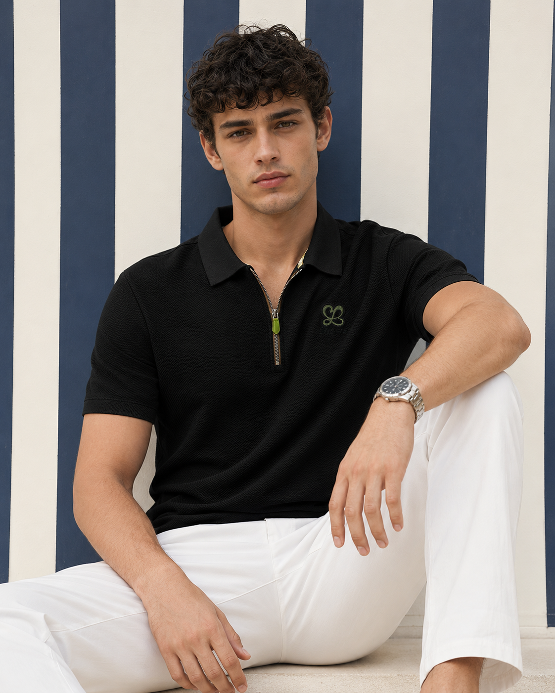 Goamen Luxe Motion Zip Polo T-Shirt