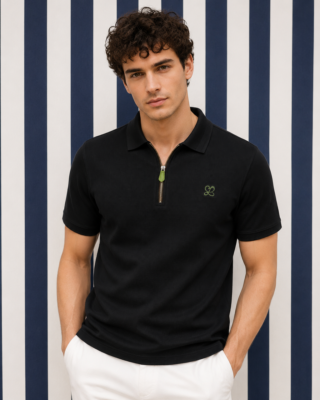 Goamen Luxe Motion Zip Polo T-Shirt