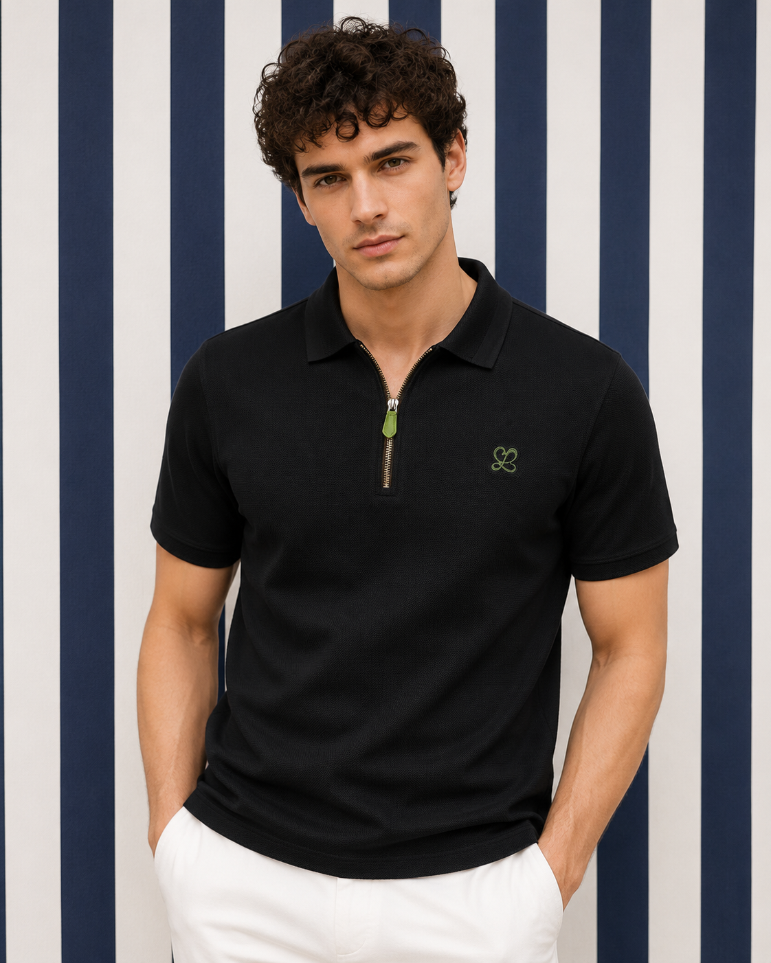 Goamen Luxe Motion Zip Polo T-Shirt