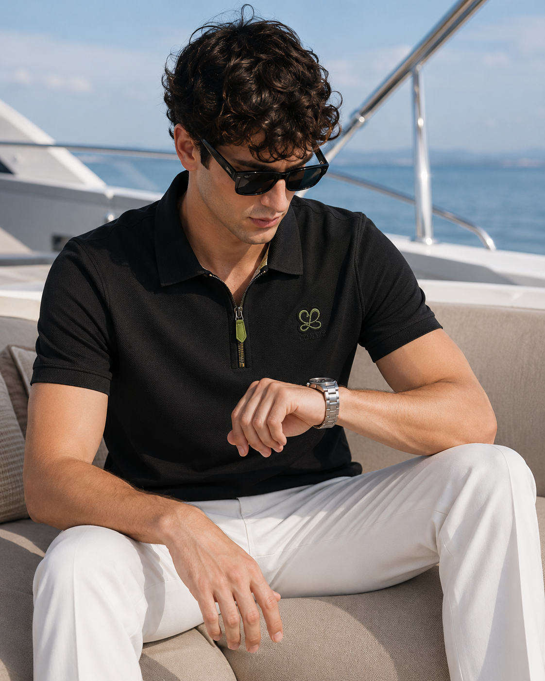 Goamen Luxe Motion Zip Polo T-Shirt
