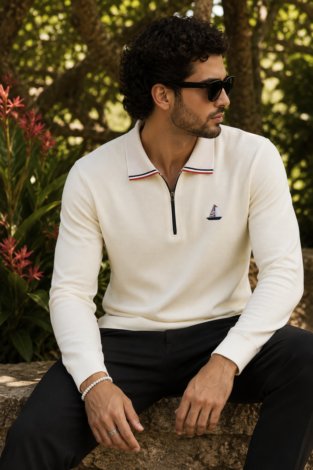 Goamen Voyager Elite Quarter-Zip Polo Full Sleeve T-shirt