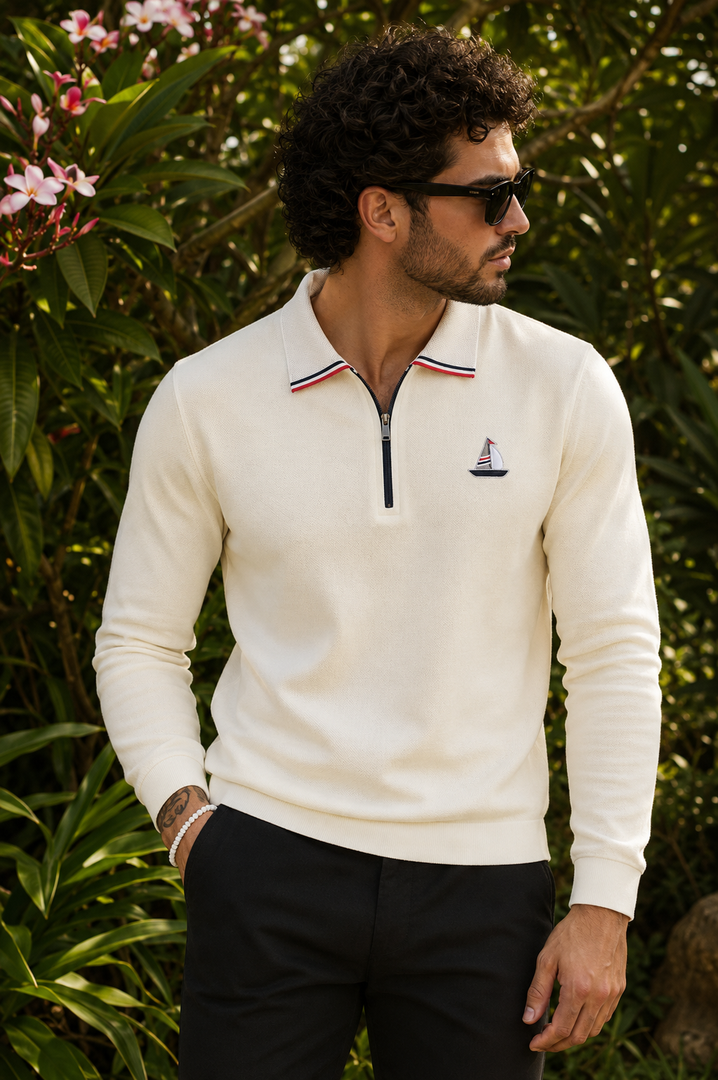 Goamen Voyager Elite Quarter-Zip Polo Full Sleeve T-shirt