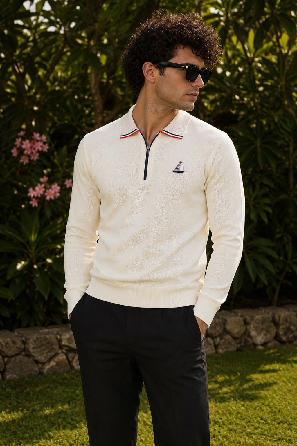 Goamen Voyager Elite Quarter-Zip Polo Full Sleeve T-shirt