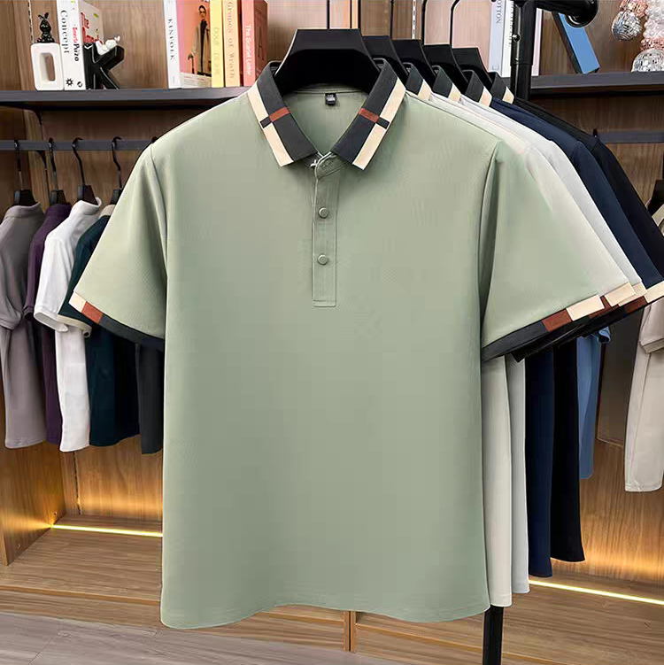 Arden Plaid-Trim Polo T-Shirt