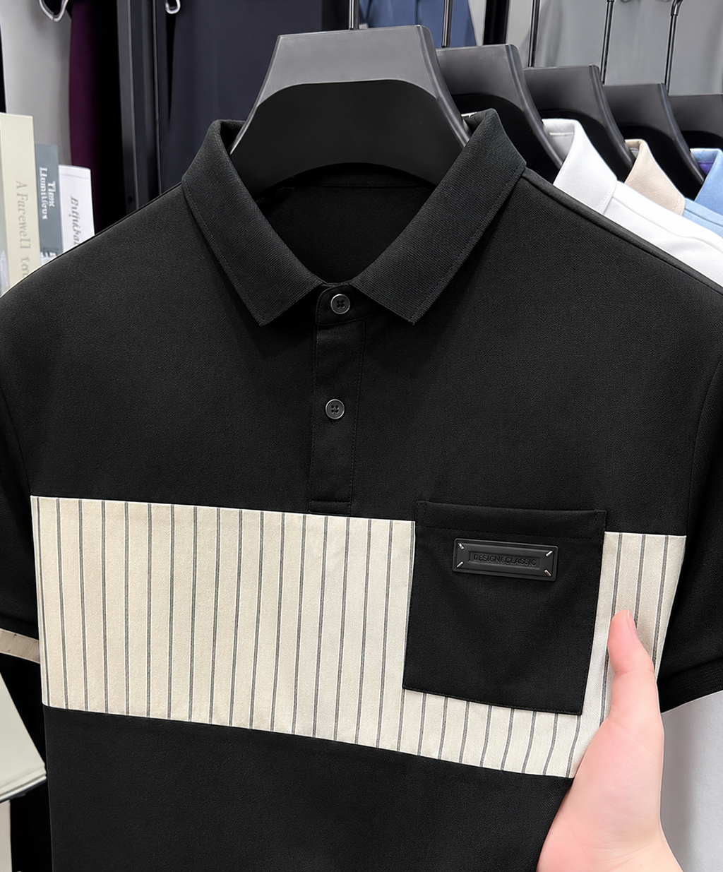 Striped Vault Accent Polo T-Shirt