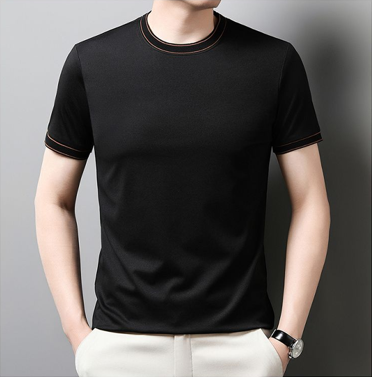 Refined Edge Contrast Crewneck Tee