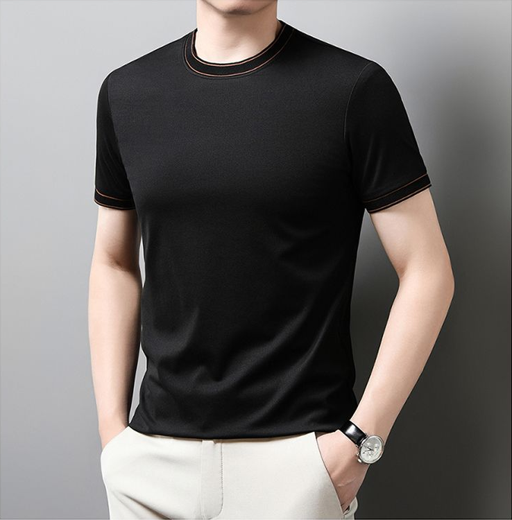 Refined Edge Contrast Crewneck Tee