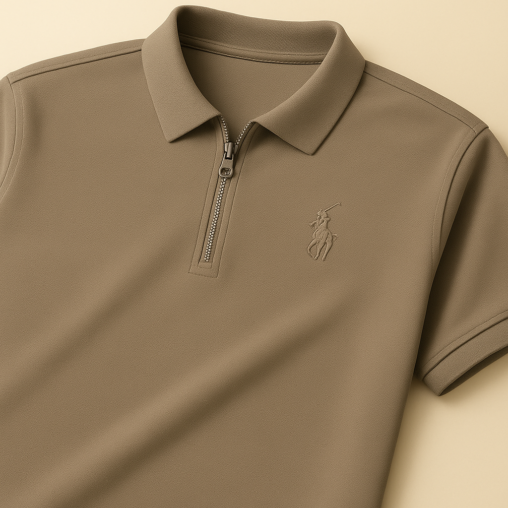 Zip Crest Polo T-Shirt