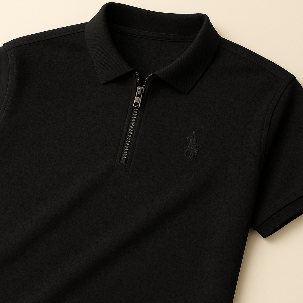 Zip Crest Polo T-Shirt