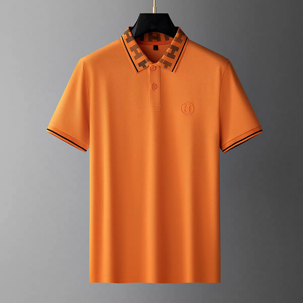 Goamen Signature Monogram Collar Polo T-Shirt
