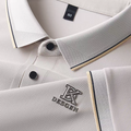 Men’s Beige Contrast Collar Polo T-Shirt